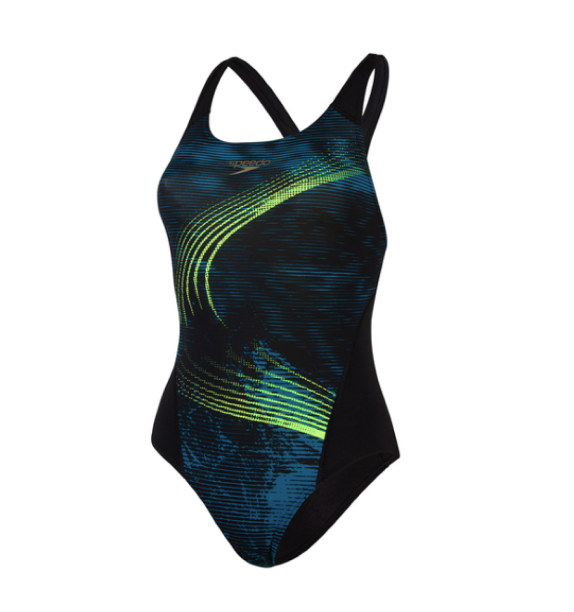 Speedo Placement Laneback Swimsuit Black For a sportier look which ...