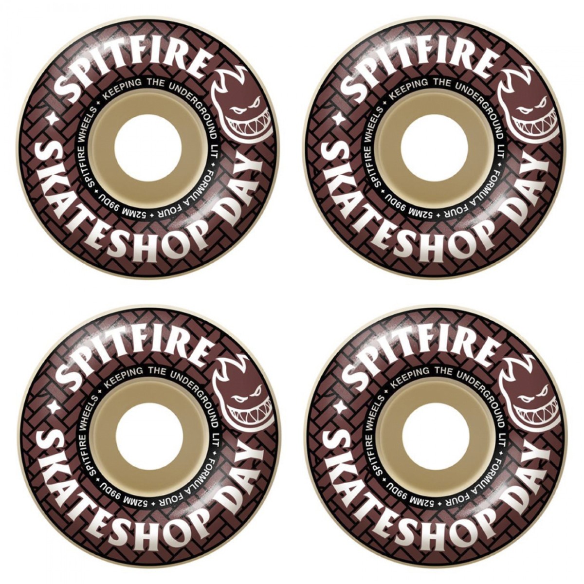 Verlenen Familielid solidariteit Spitfire Formula Four Skate Shop Day Wheels 99a hardness rating suitable  for all street and ramp skating. Spitfire's Classic shape. Spitfire high  quality poured 100% urethane. - Penloe