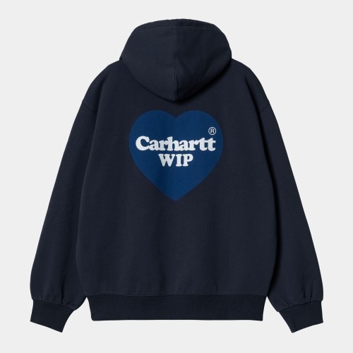 Carhartt WIP Hooded Heart Sweatshirt Blue 100 Cotton Sweat 340 g m Penloe