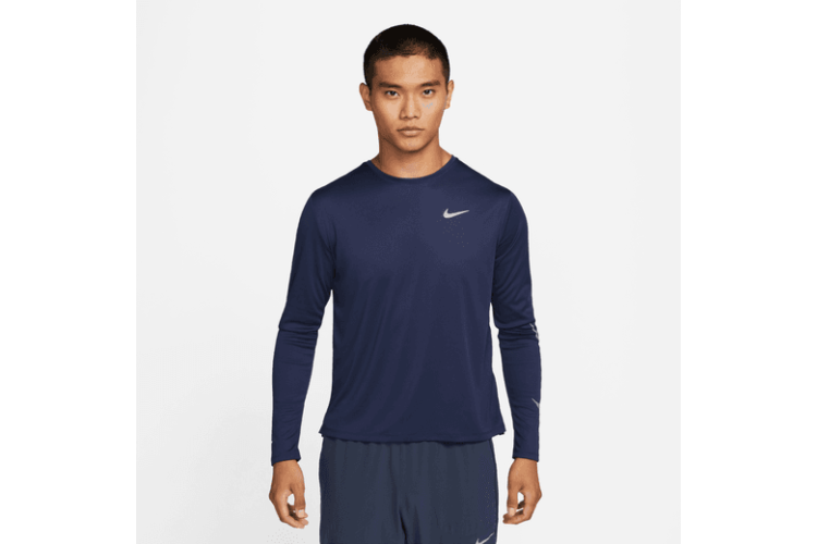 Nike Miler Run Division Top Midnight Navy / Reflective Silver Cool ...